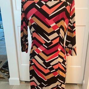 Bright Melissa Masse dress, 3/4 sleeves, size medium.